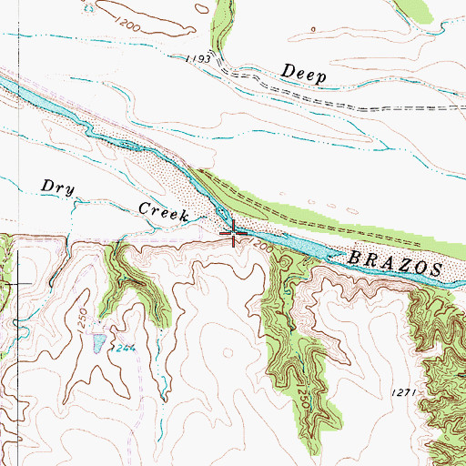 Topographic Map of Dry Creek, TX