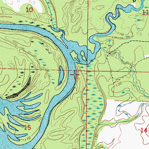 Topographic Map of Thomas Landing (historical), AL
