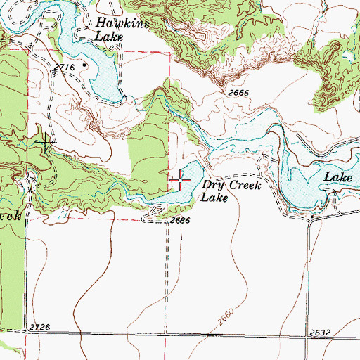 Topographic Map of Dry Creek Lake, TX
