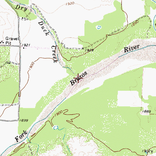 Topographic Map of Dry Duck Creek, TX