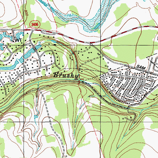 Topographic Map of Dry Fork Creek, TX