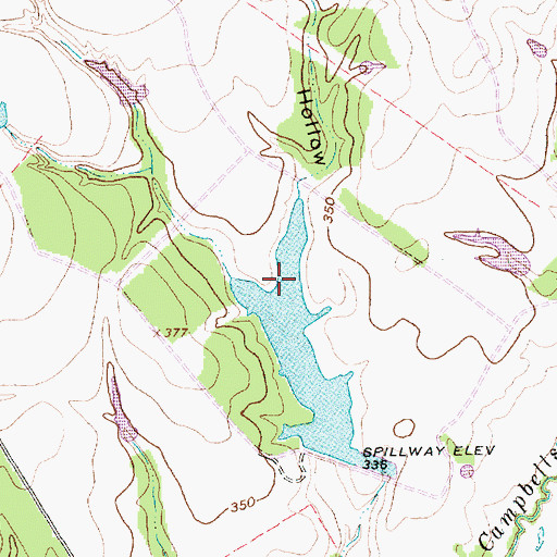 Topographic Map of Dry Hollow, TX