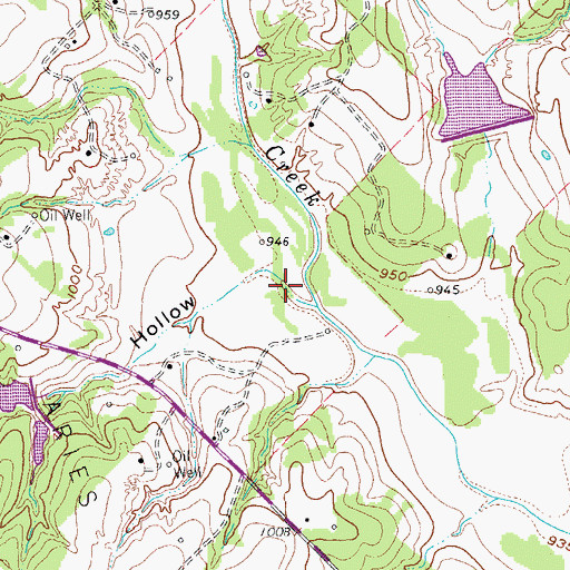 Topographic Map of Dry Hollow, TX