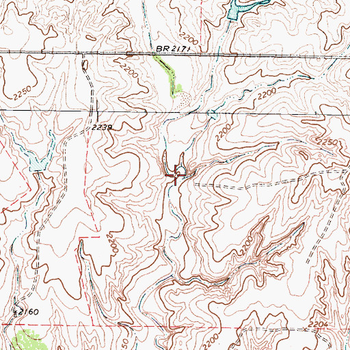 Topographic Map of Dry Hollow, TX