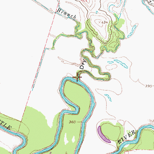 Topographic Map of Dry Hollow, TX