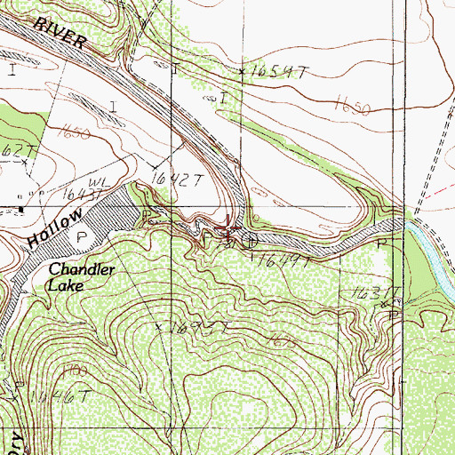 Topographic Map of Dry Hollow, TX