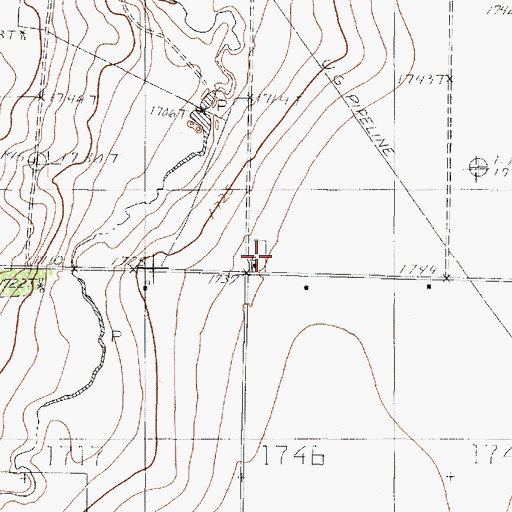 Topographic Map of Dry Hollow School, TX