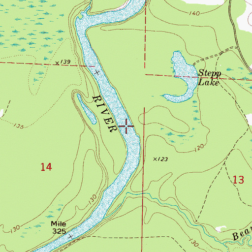 Topographic Map of Turnipseed Shoals, AL