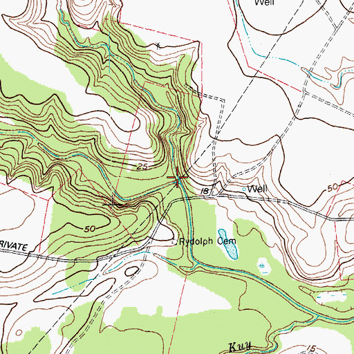 Topographic Map of Dry Kuy Creek, TX