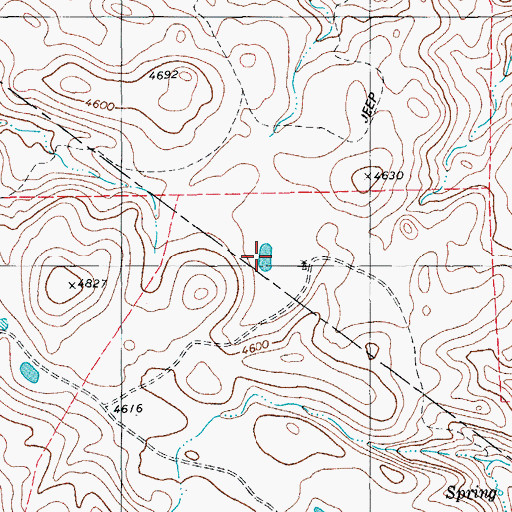 Topographic Map of Dry Lake, TX