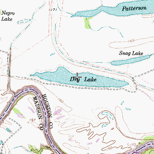 Topographic Map of Dry Lake, TX
