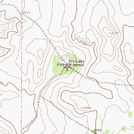 Topographic Map of Dry Lake Windmill, TX