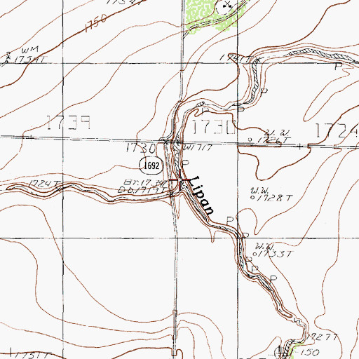 Topographic Map of Dry Lipan Creek, TX