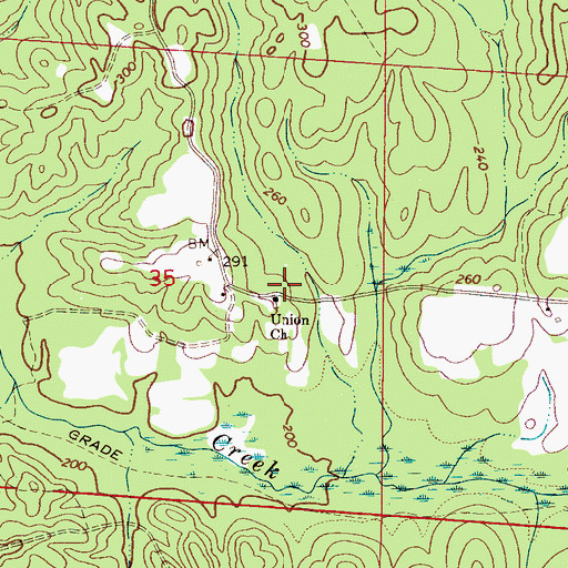 Topographic Map of Union School (historical), AL