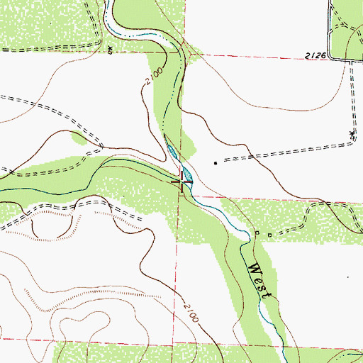 Topographic Map of Dry Rocky Creek, TX