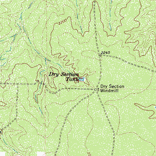 Topographic Map of Dry Section Tank, TX