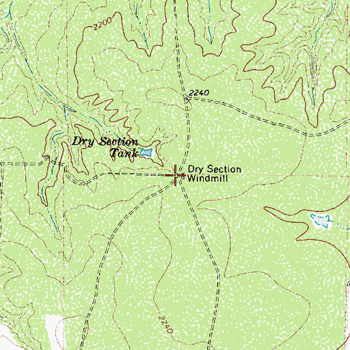 Topographic Map of Dry Section Windmill, TX
