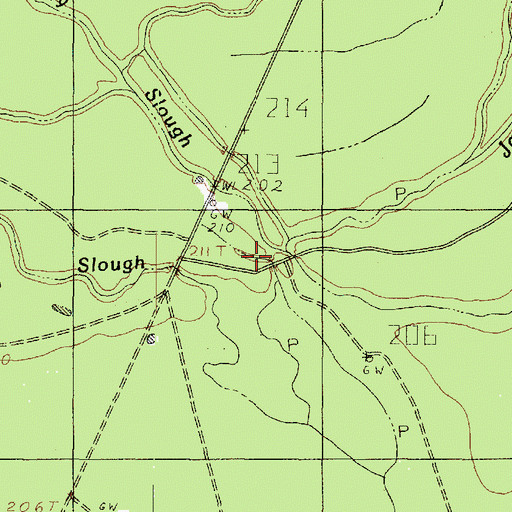 Topographic Map of Dry Slough, TX