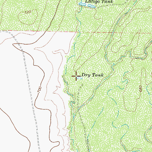Topographic Map of Dry Tank, TX