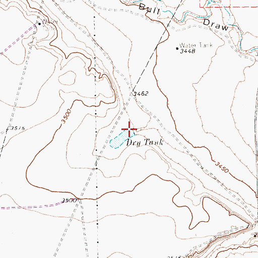 Topographic Map of Dry Tank, TX