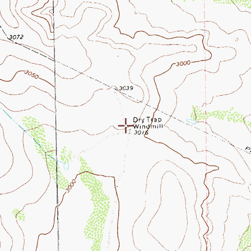 Topographic Map of Dry Trap Windmill, TX