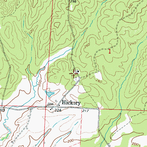 Topographic Map of Unity Cemetery, AL