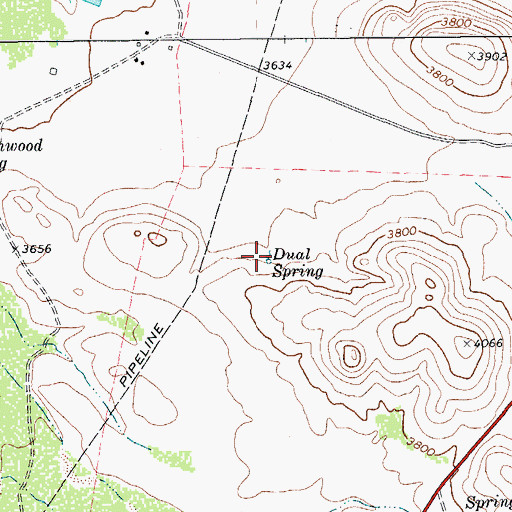 Topographic Map of Dual Spring, TX