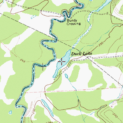 Topographic Map of Duck Lake, TX