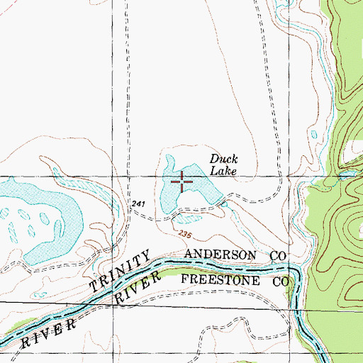 Topographic Map of Duck Lake, TX