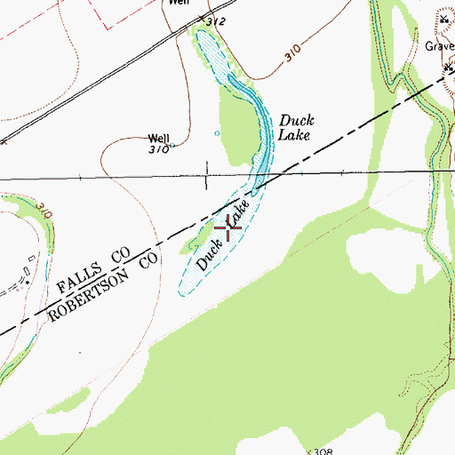 Topographic Map of Duck Lake, TX