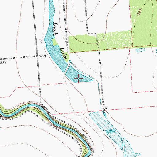 Topographic Map of Duck Lake, TX