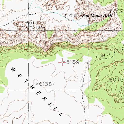 Topographic Map of Wetherill Mesa, AZ