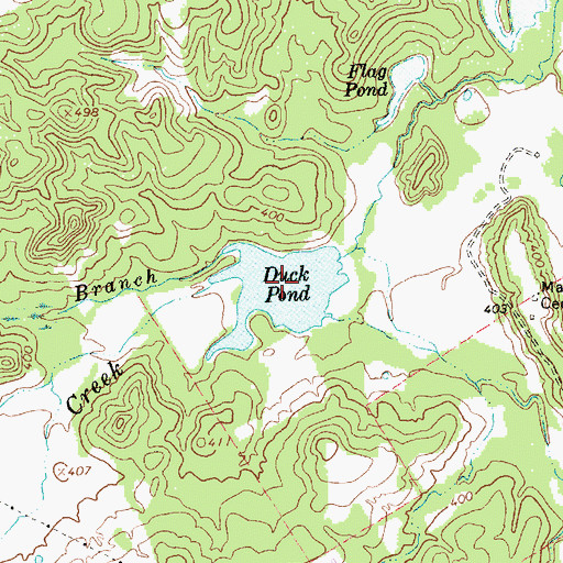 Topographic Map of Duck Pond, TX
