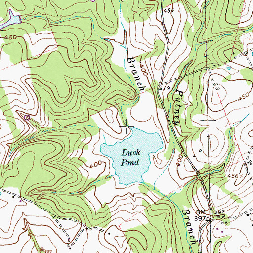 Topographic Map of Duck Pond Branch, TX