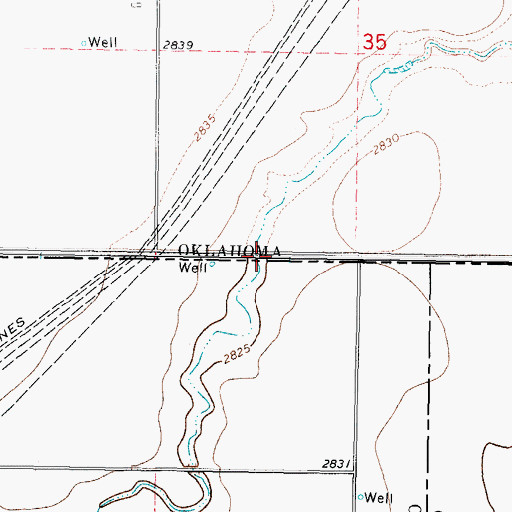 Topographic Map of Duck Pond Creek, TX