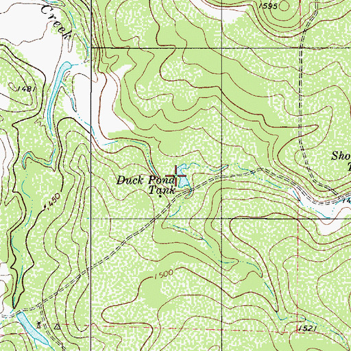 Topographic Map of Duck Pond Tank, TX