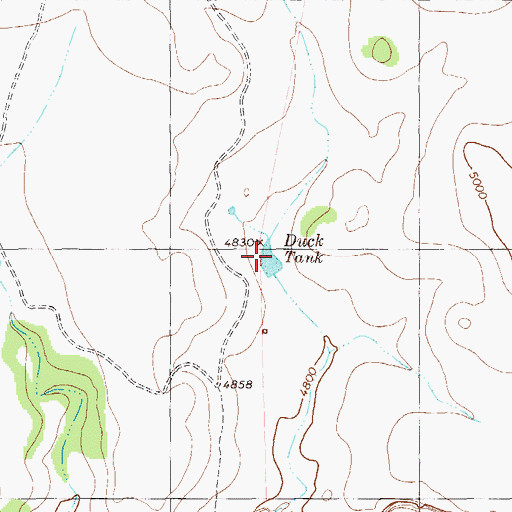 Topographic Map of Duck Tank, TX