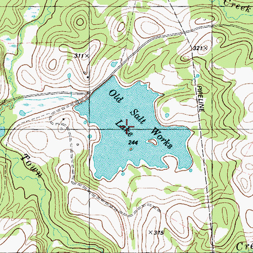 Topographic Map of Old Salt Works Lake, TX