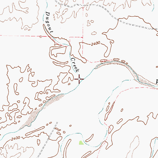 Topographic Map of Dugout Creek, TX