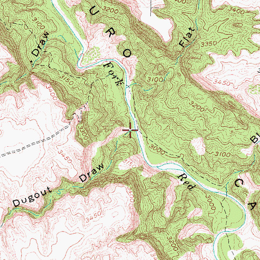 Topographic Map of Dugout Draw, TX