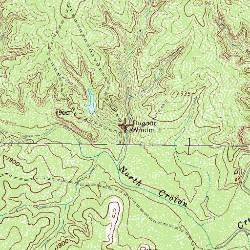 Topographic Map of Dugout Windmill, TX