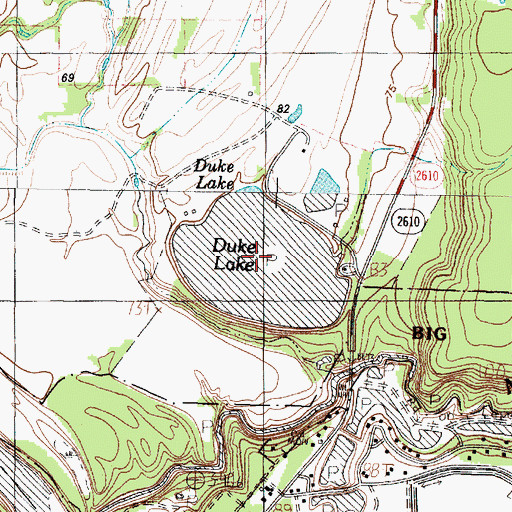 Topographic Map of Duke Lake, TX