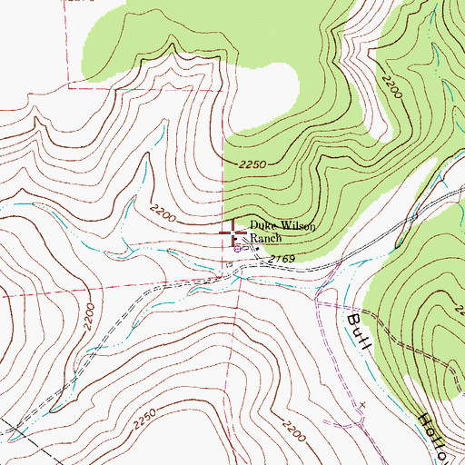 Topographic Map of Duke Wilson Ranch, TX