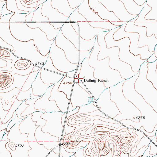 Topographic Map of Dullnig Ranch, TX