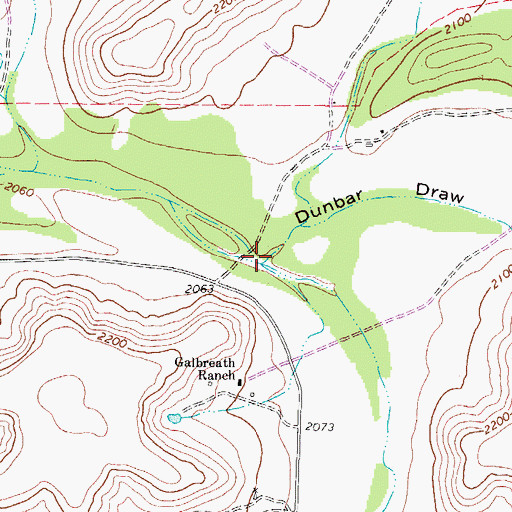 Topographic Map of Dunbar Draw, TX
