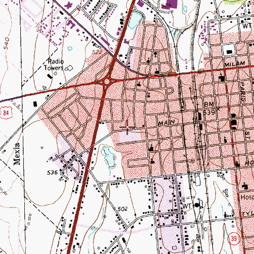 Topographic Map of Dunbar High School, TX