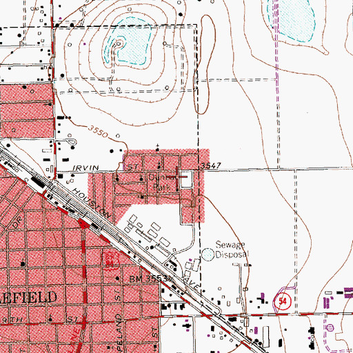 Topographic Map of Dunbar Park, TX