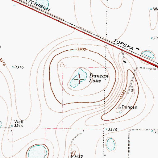 Topographic Map of Duncan Lake, TX
