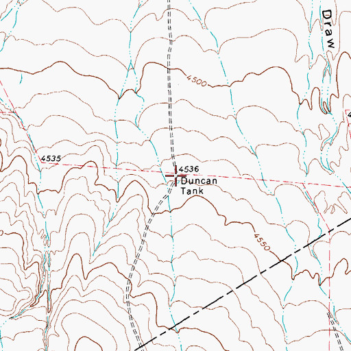 Topographic Map of Duncan Tank, TX