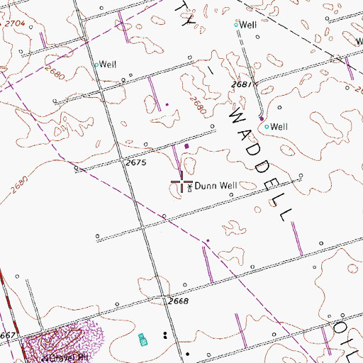 Topographic Map of Dunn Well, TX